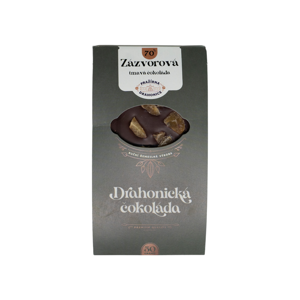 Čokoláda Tmavá 70% se zázvorem