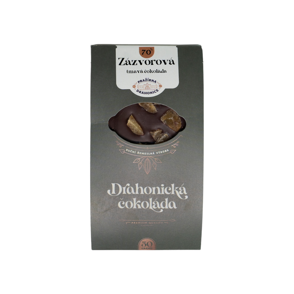 Čokoláda Tmavá 70% se zázvorem