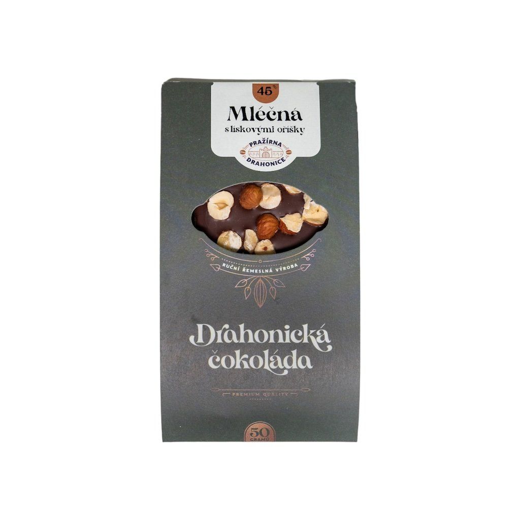 Čokoláda Mléčná 45% s lískovými jádry