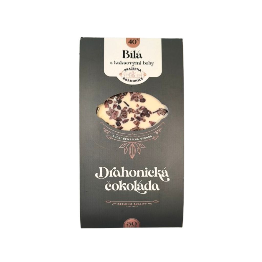 Čokoláda Bílá 40% s boby
