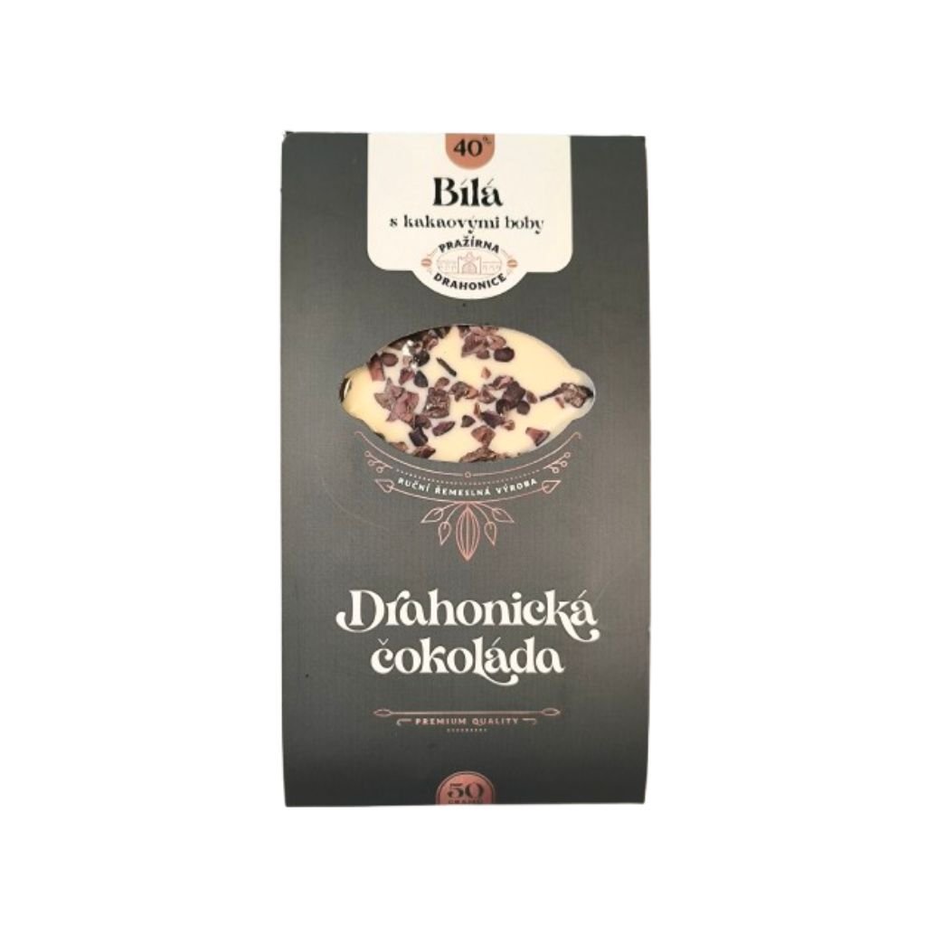 Čokoláda Bílá 40% s boby
