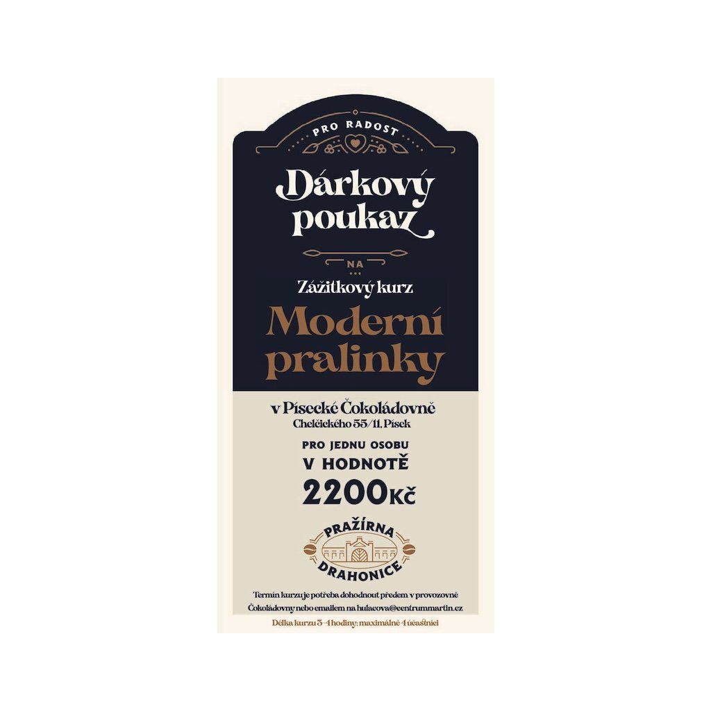 Dárková poukázka Pralinky kurz