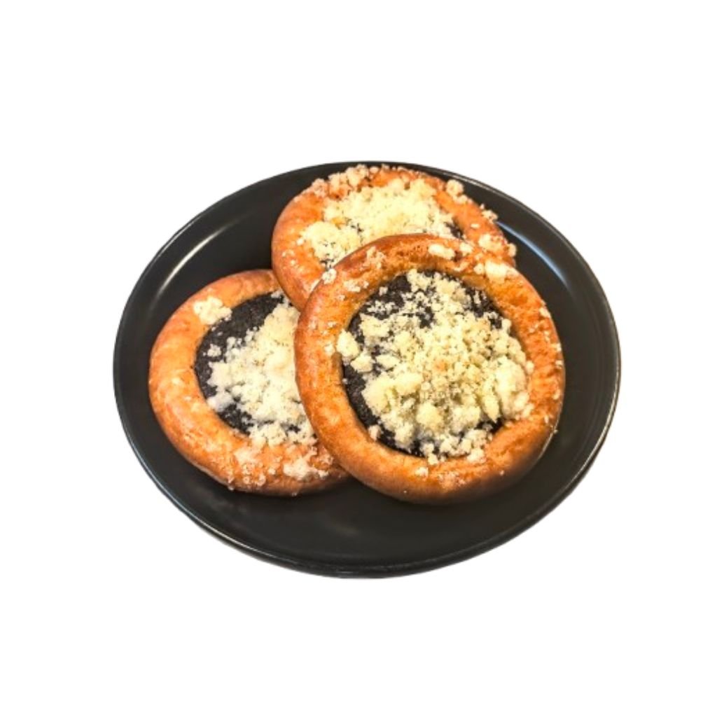 Kynutý koláček (tvaroh, povidla, mák)